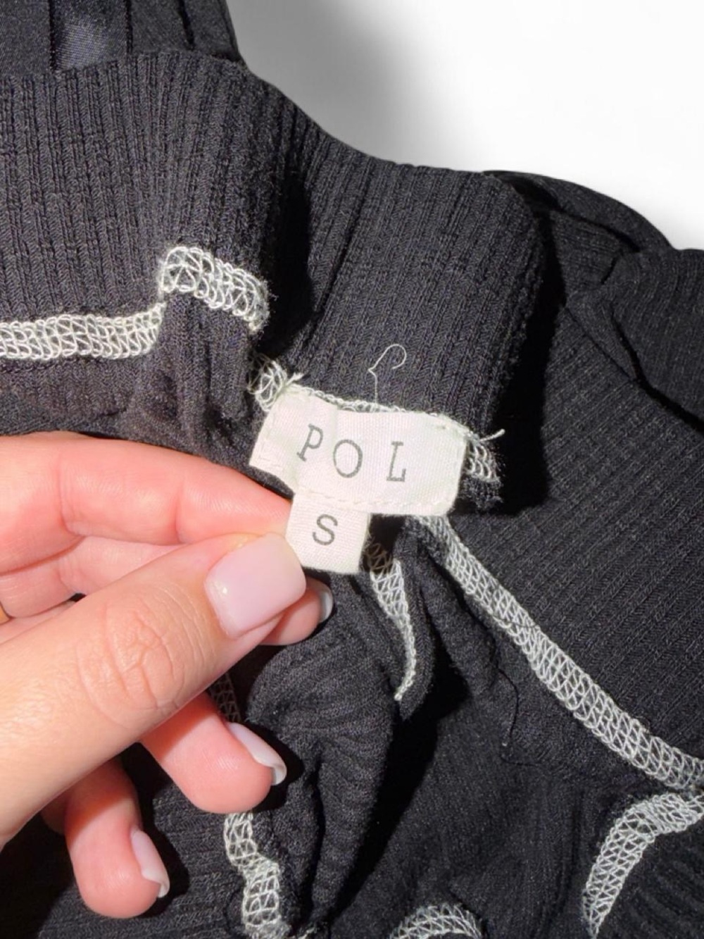 POL Black Ribbed Drawstring Pants - Picture 5 of 5